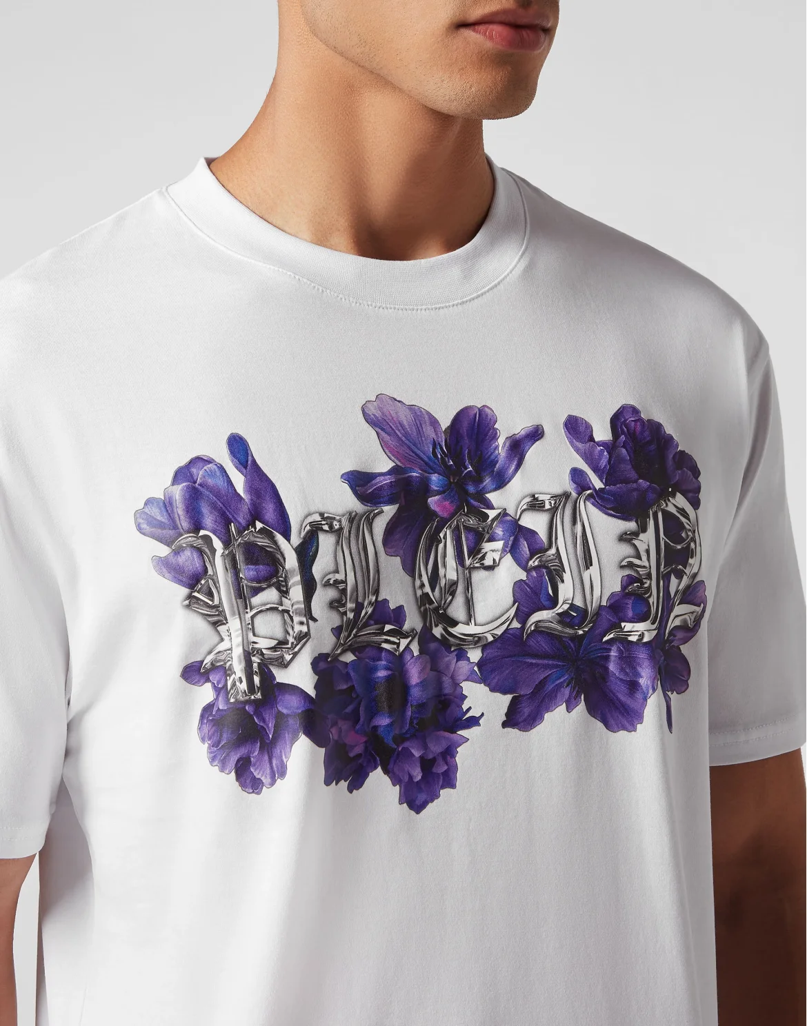 T-shirt Round Neck SS Flowers, цвет: Белый