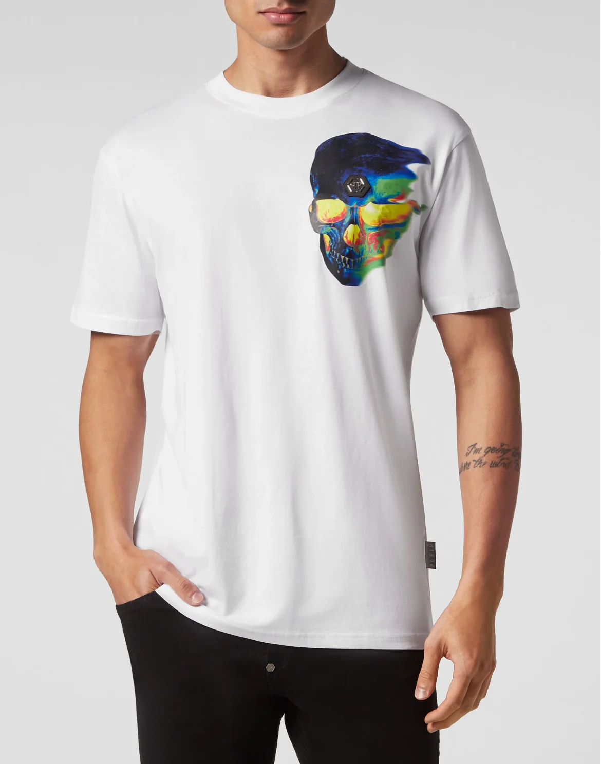 T-shirt Round Neck SS Skull, цвет: Белый