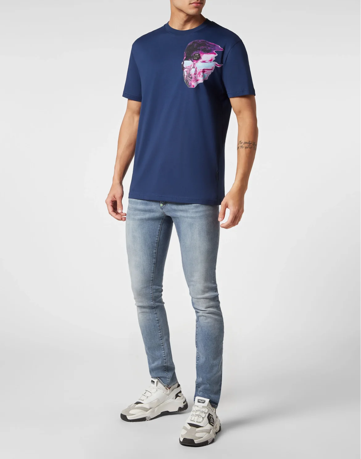 T-shirt Round Neck SS Skull, цвет: Синий