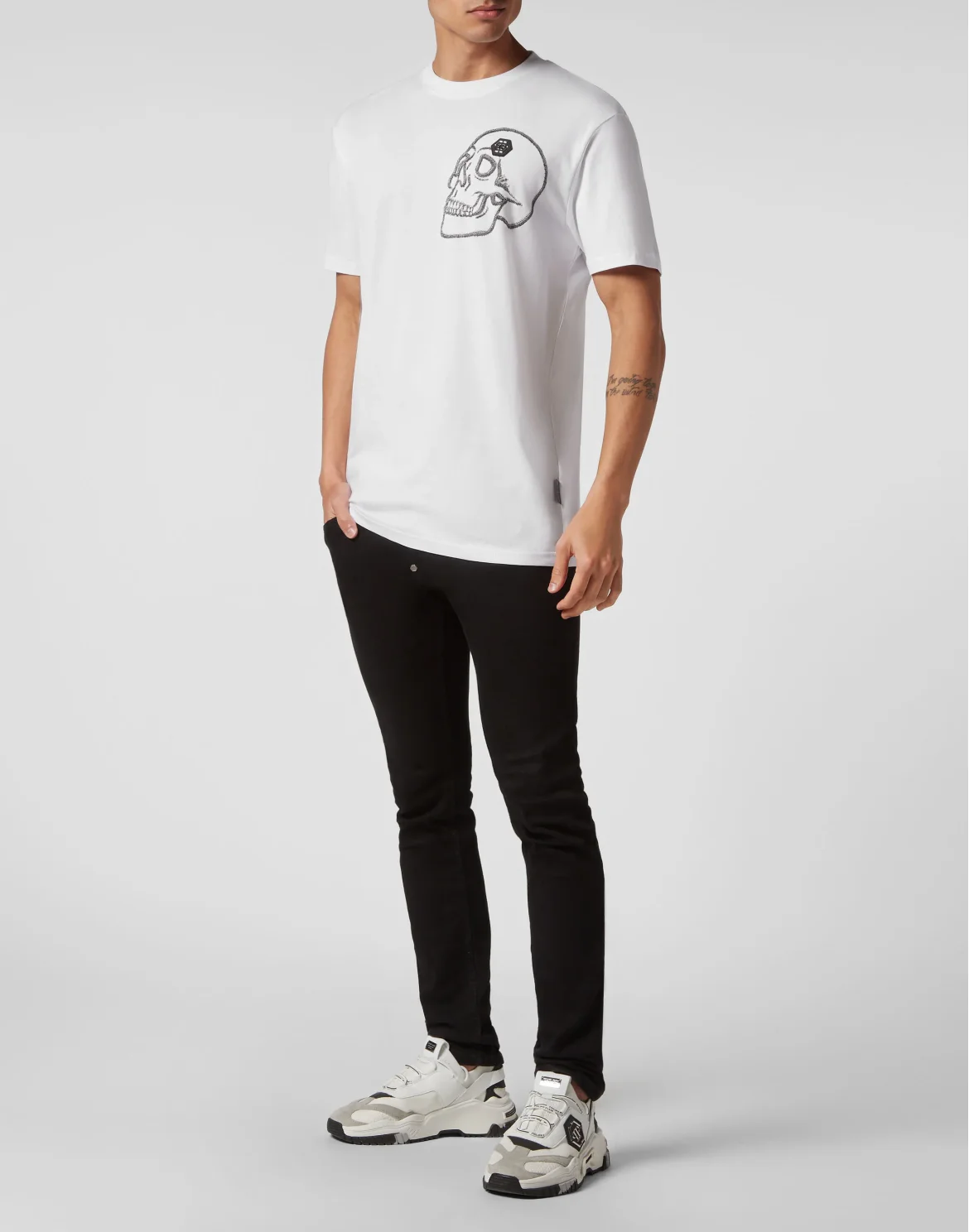 T-shirt Round Neck SS Skull, цвет: Белый