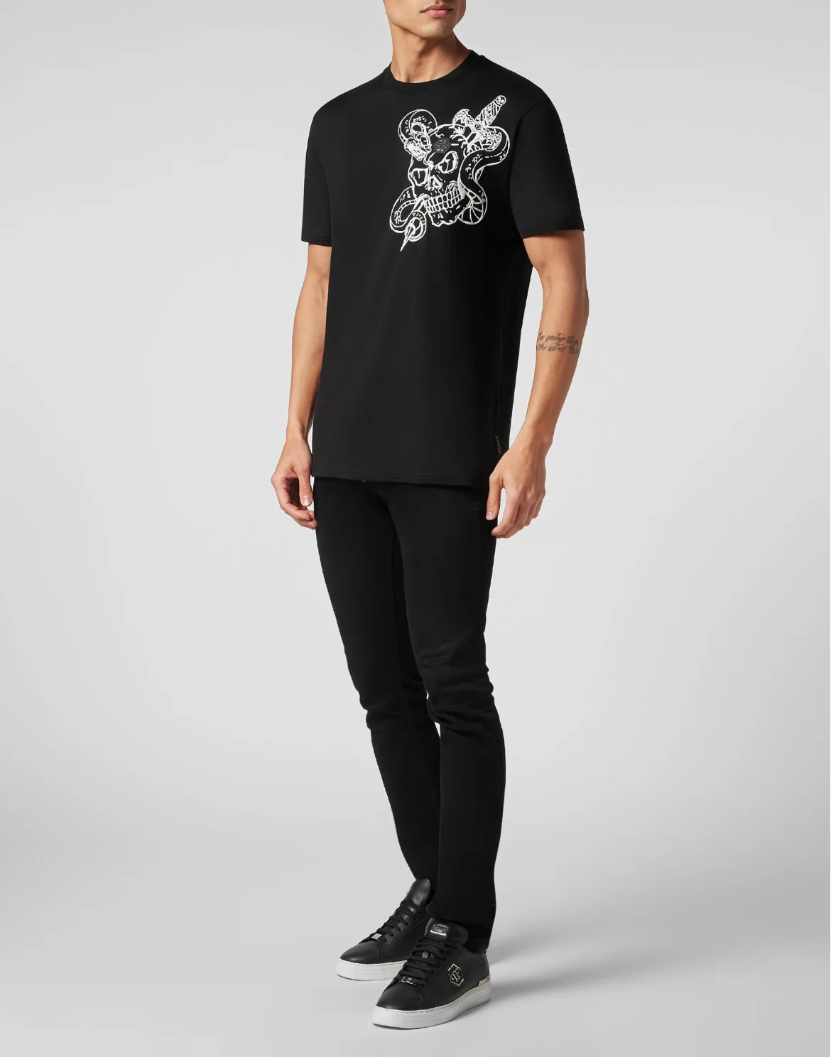T-shirt Round Neck SS Snake, цвет: Черный