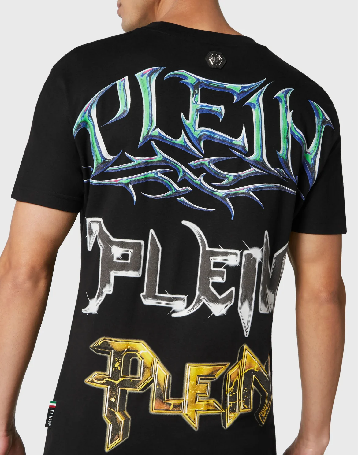 T-shirt Round Neck SS Lettering, цвет: Черный
