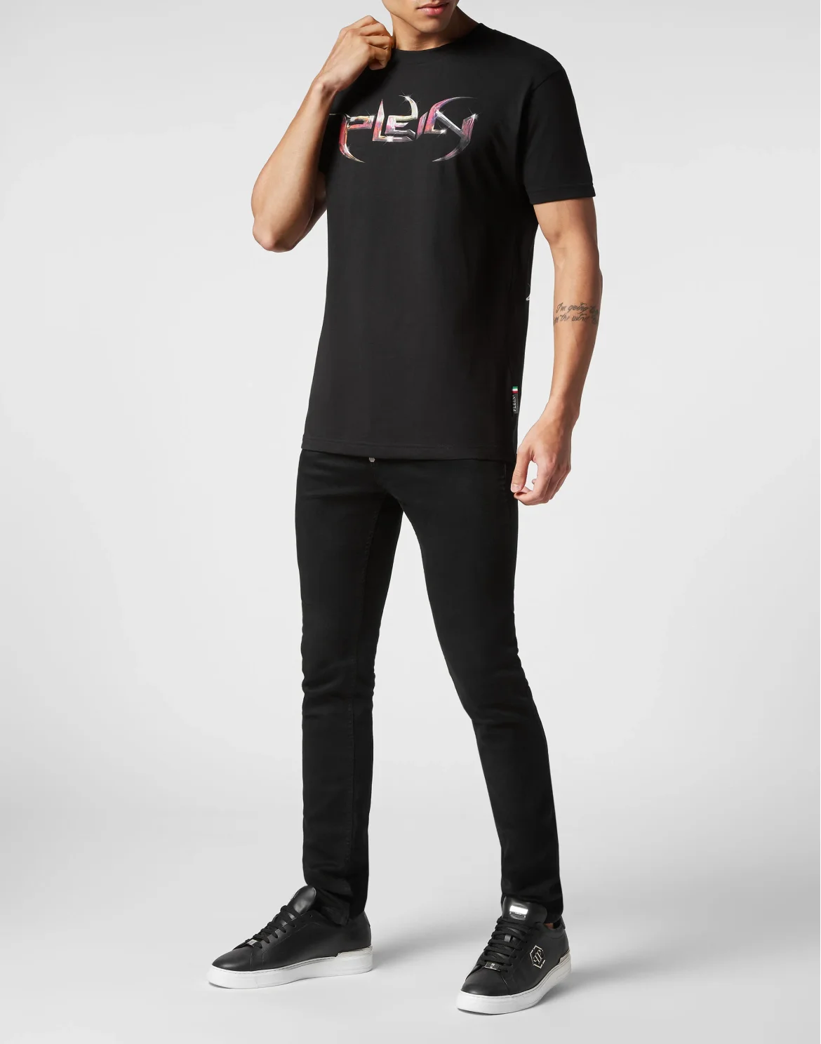 T-shirt Round Neck SS Lettering, цвет: Черный