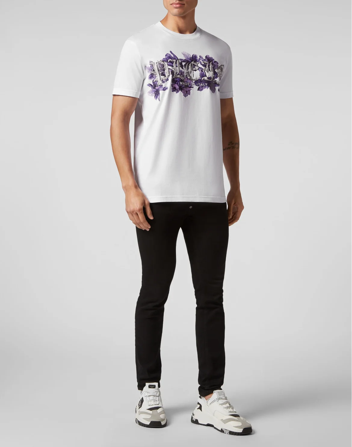 T-shirt Round Neck SS Flowers, цвет: Белый
