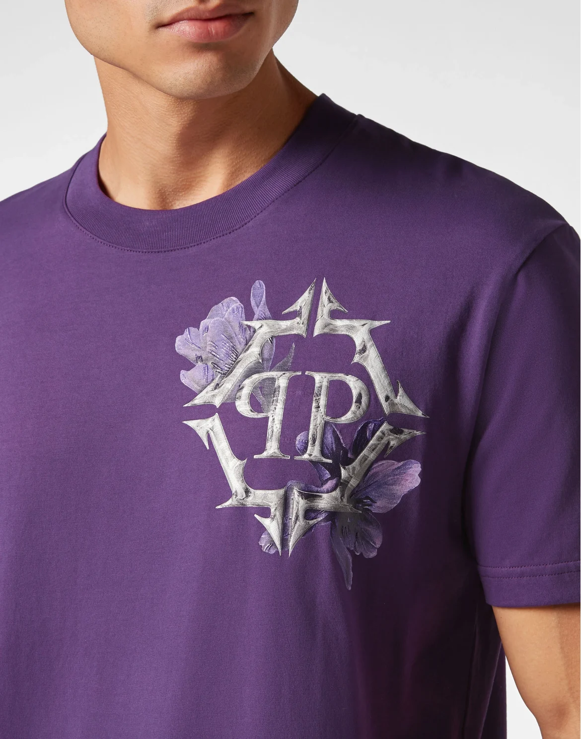 T-shirt Round Neck SS Flowers, цвет: Фиолетовый