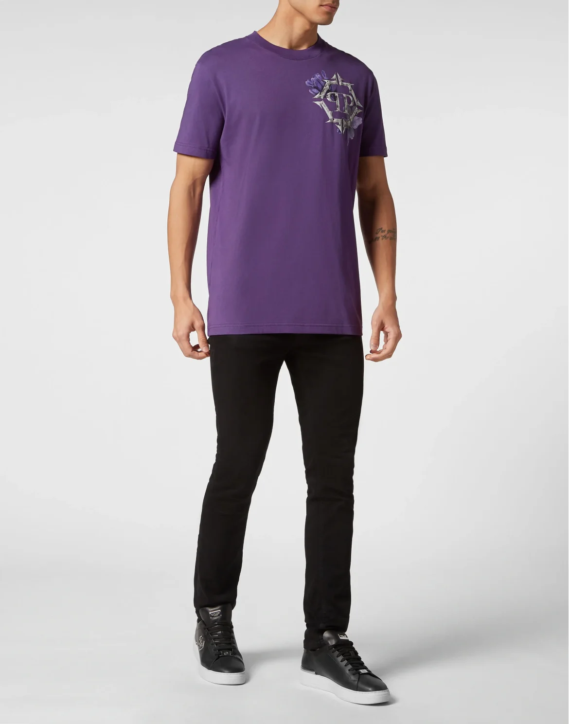 T-shirt Round Neck SS Flowers, цвет: Фиолетовый
