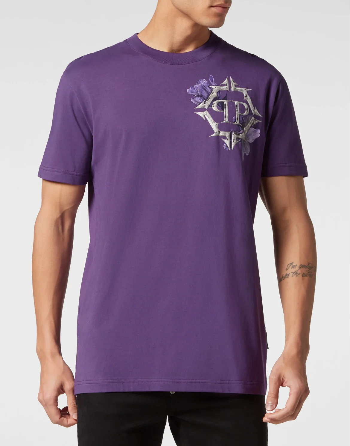 T-shirt Round Neck SS Flowers, цвет: Фиолетовый
