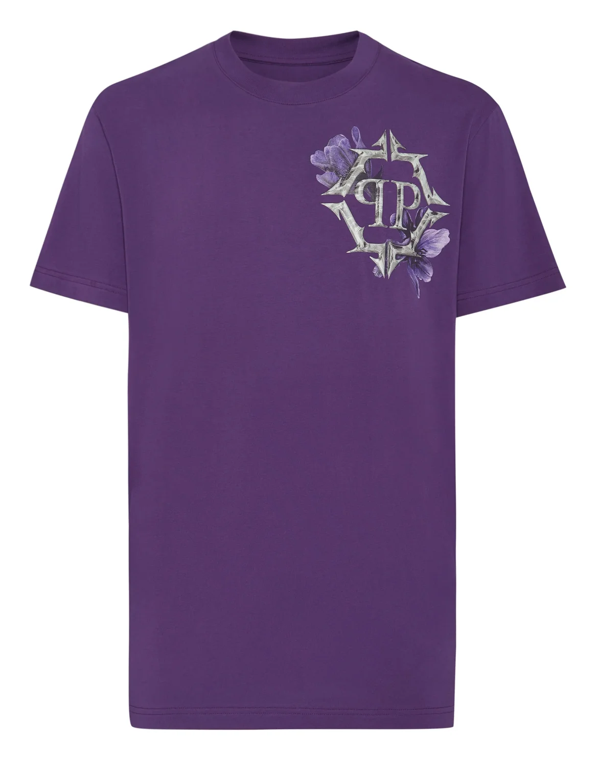 T-shirt Round Neck SS Flowers, цвет: Фиолетовый