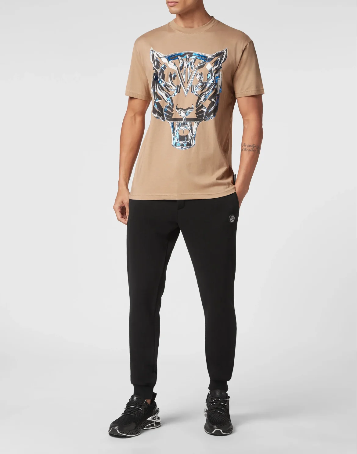 T-shirt Round Neck SS Chrome Tiger, цвет: Бежевый