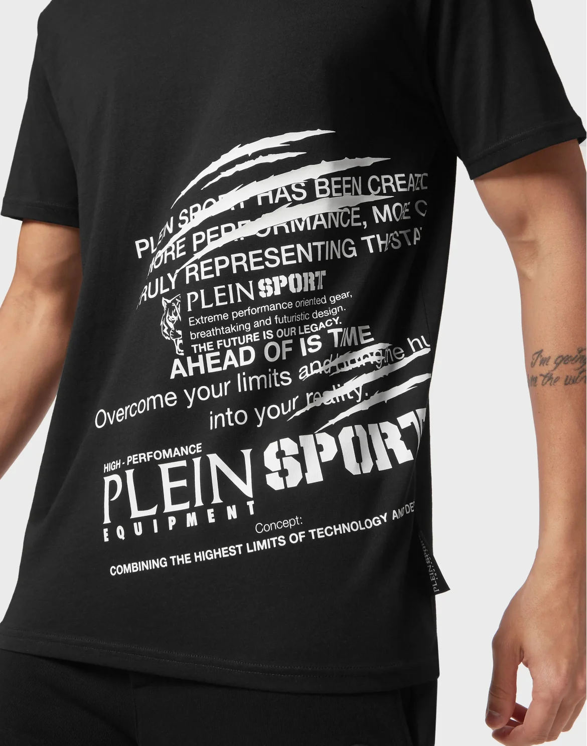 T-shirt Round Neck SS Lettering, цвет: Черный