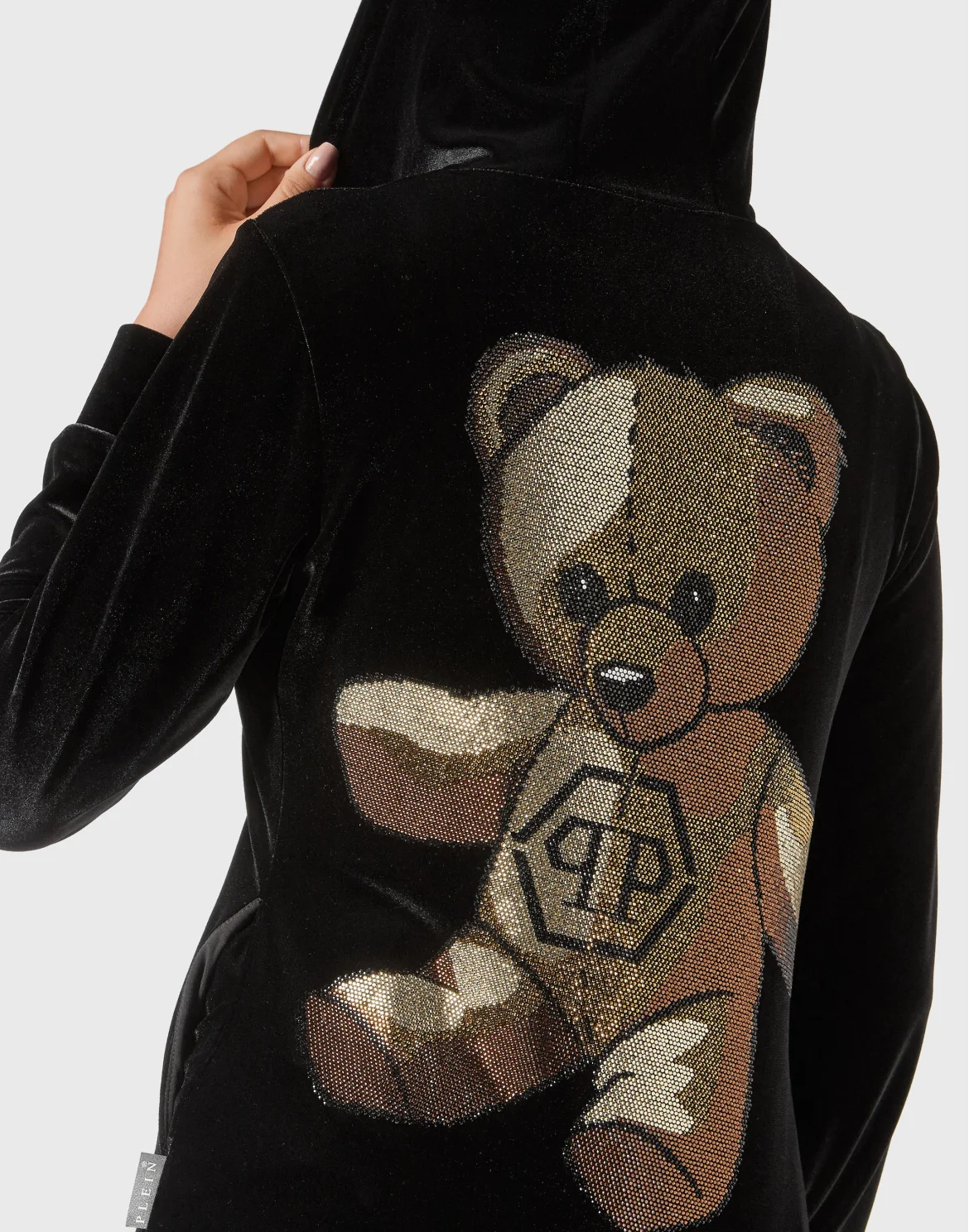 Chenille Tracksuit Teddy Bear, цвет: Черный