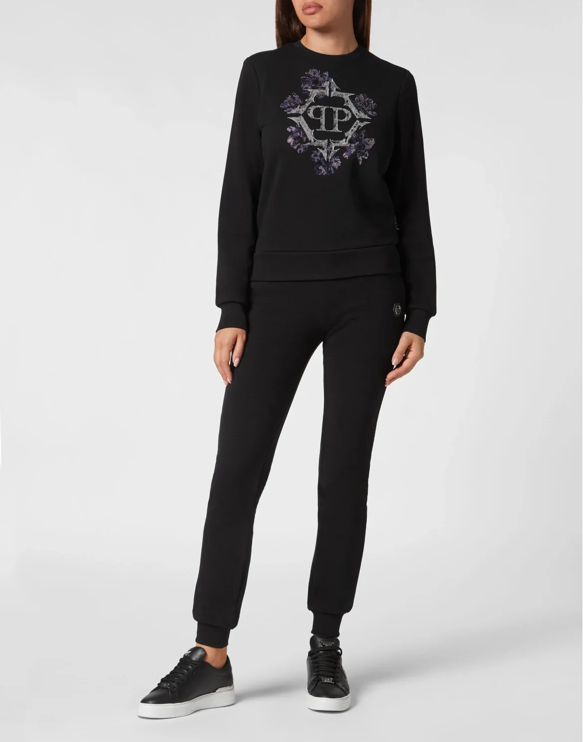 Sweatshirt LS Flowers, цвет: Черный