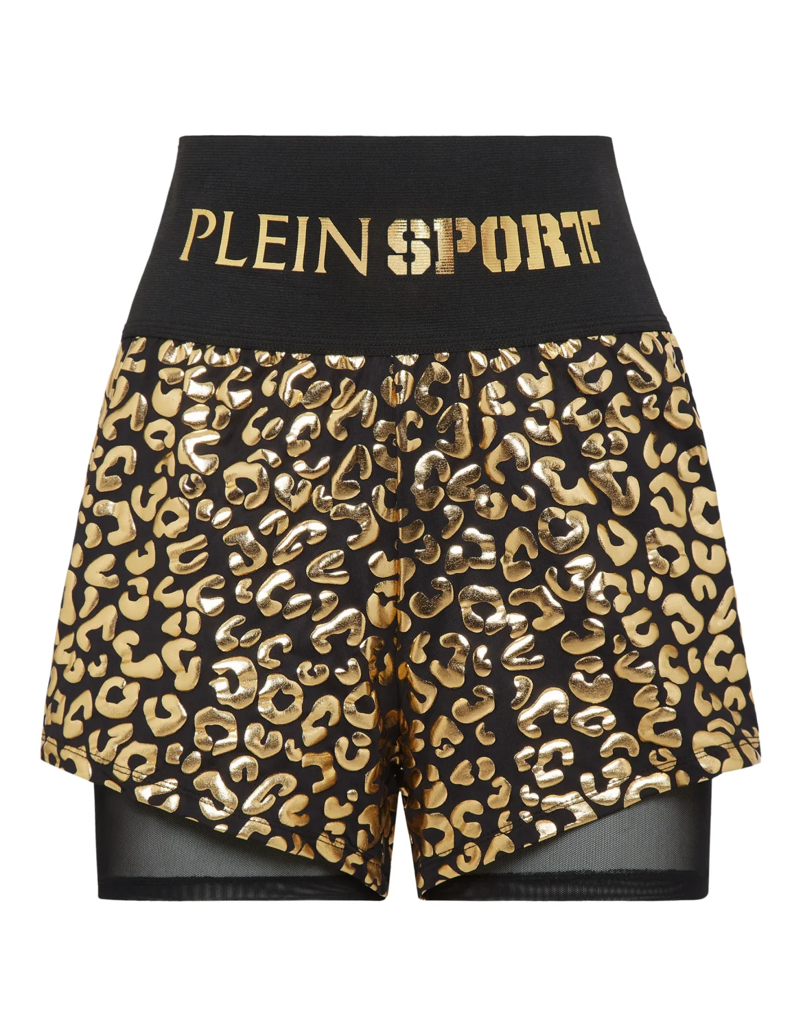 Double-layered jogging shorts Leopard, цвет: Золотой