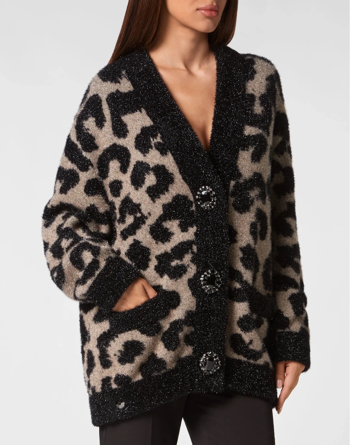Lurex Cardigan Leopard, цвет: Леопард