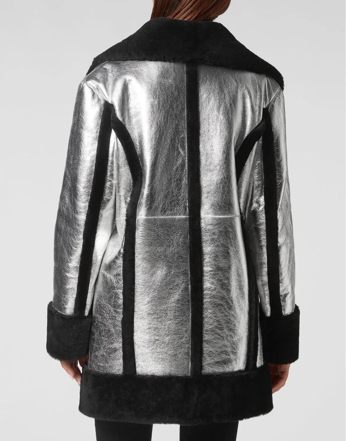 Shearling Oversized  Coat, цвет: Серебристый