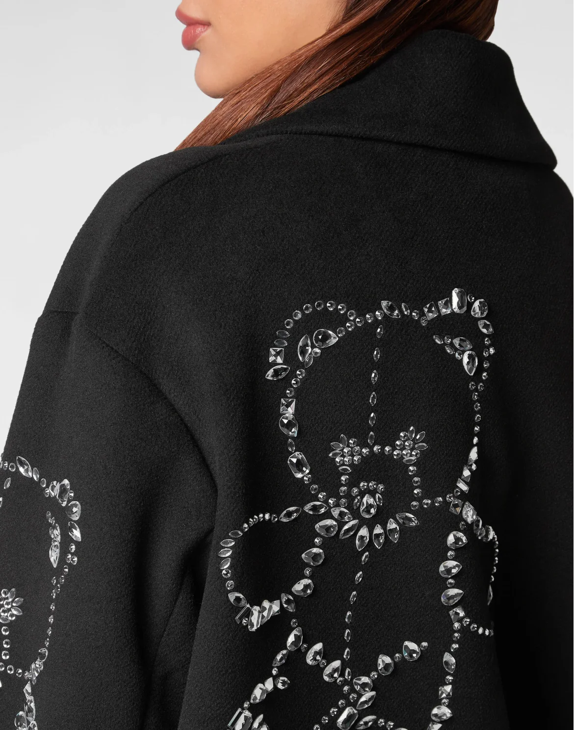 Wool Cloth Oversize Coat Castoni Teddy Bear, цвет: Черный