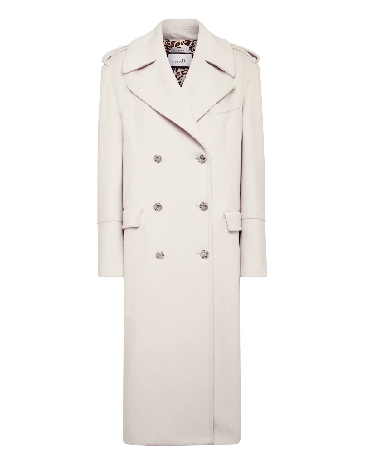Wool Coat Long Crystal Skull, цвет: Белый