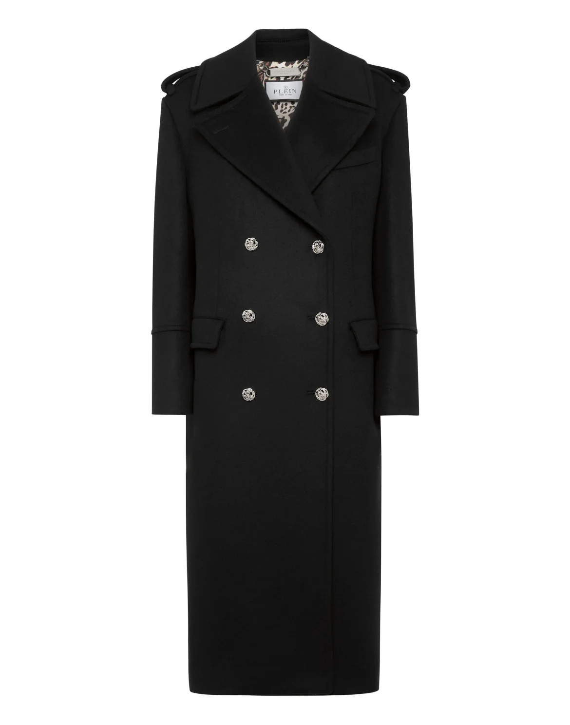 Wool Coat Long Crystal Skull, цвет: Черный