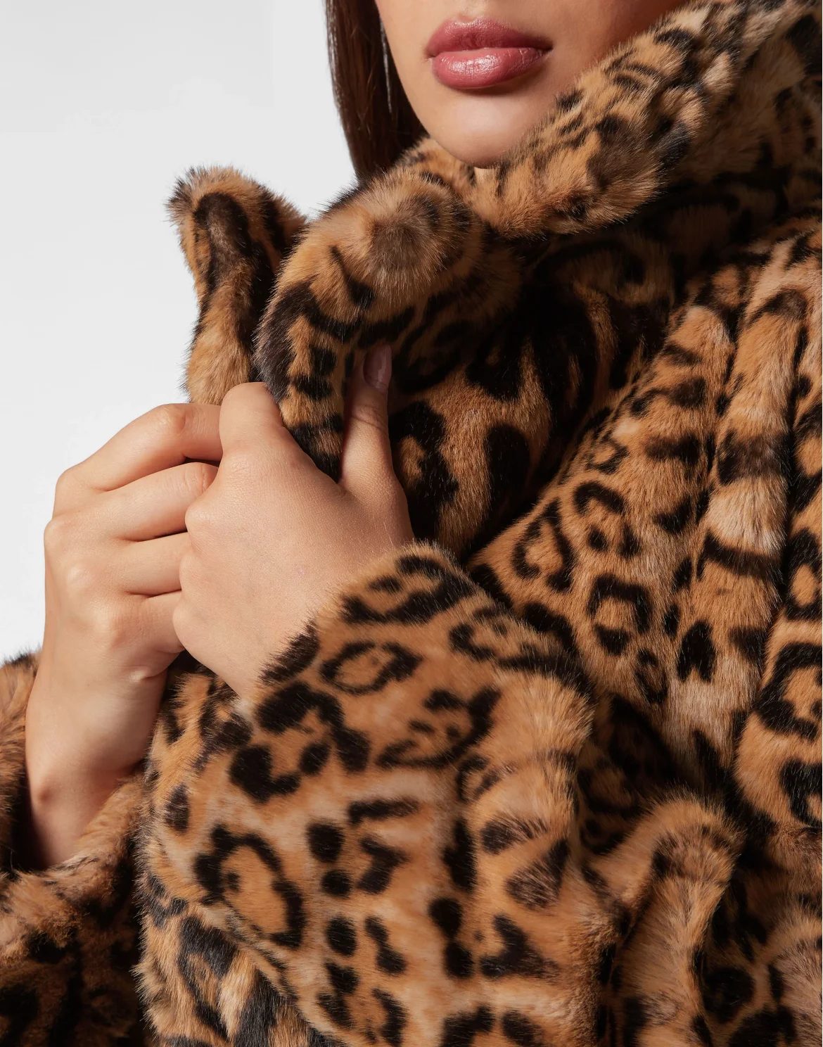 Eco Mink Coat Long Leopard, цвет: Леопард