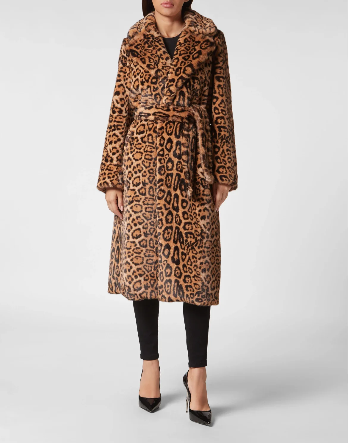 Eco Mink Coat Long Leopard, цвет: Леопард