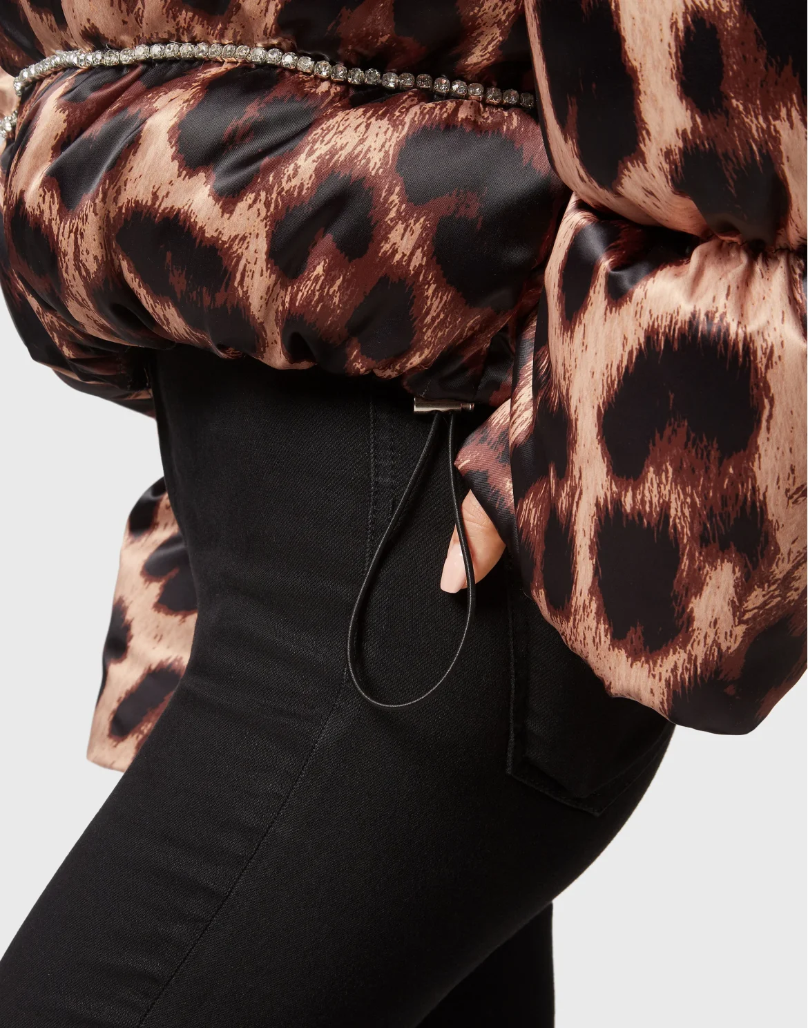 Nylon Oversized Down Jacket Leopard, цвет: Леопард