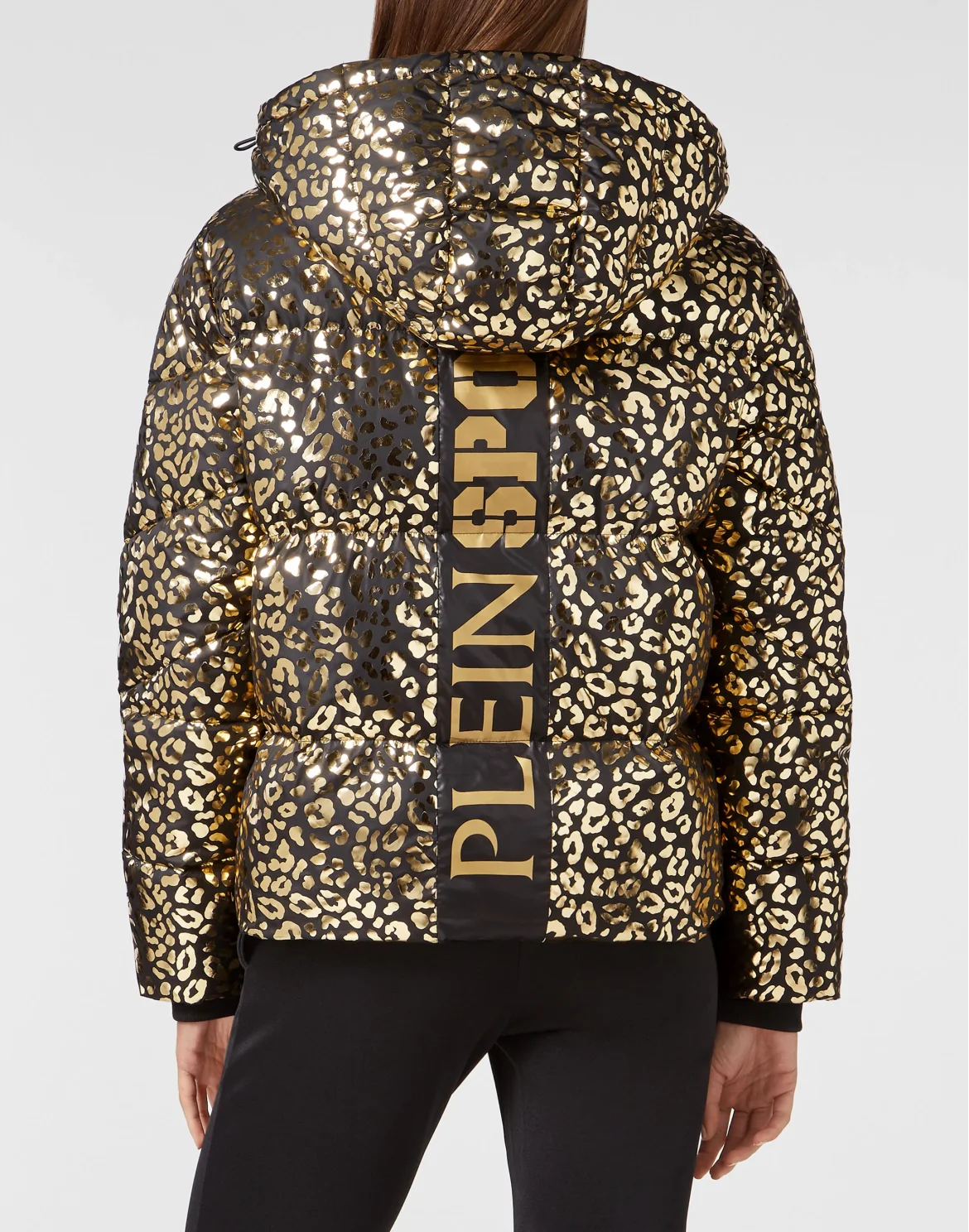 Nylon Puffer Jacket Leopard, цвет: Золотой