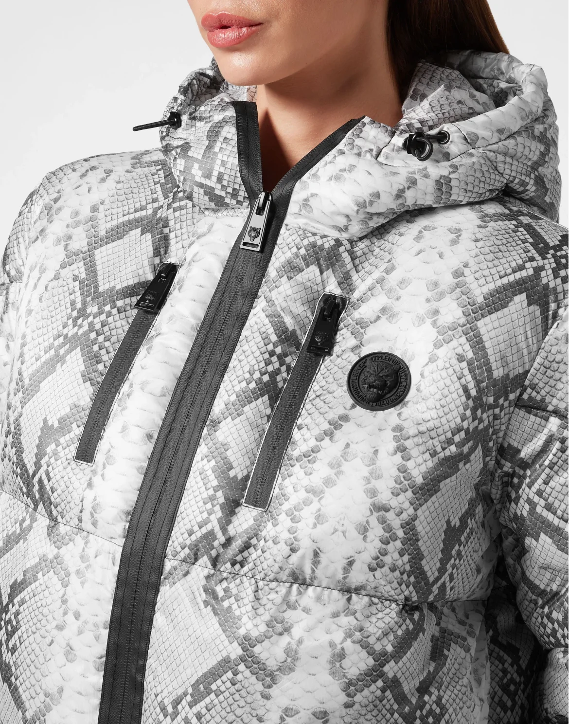 Nylon Puffer Jacket Pitone, цвет: Серый