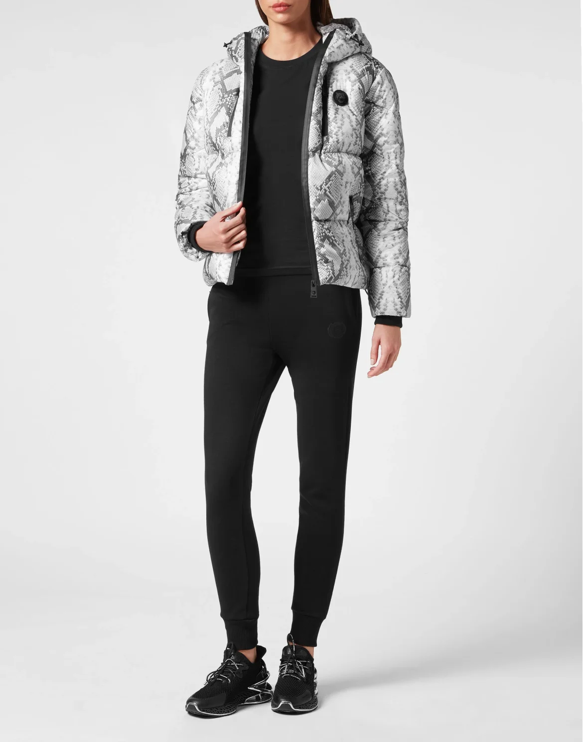 Nylon Puffer Jacket Pitone, цвет: Серый