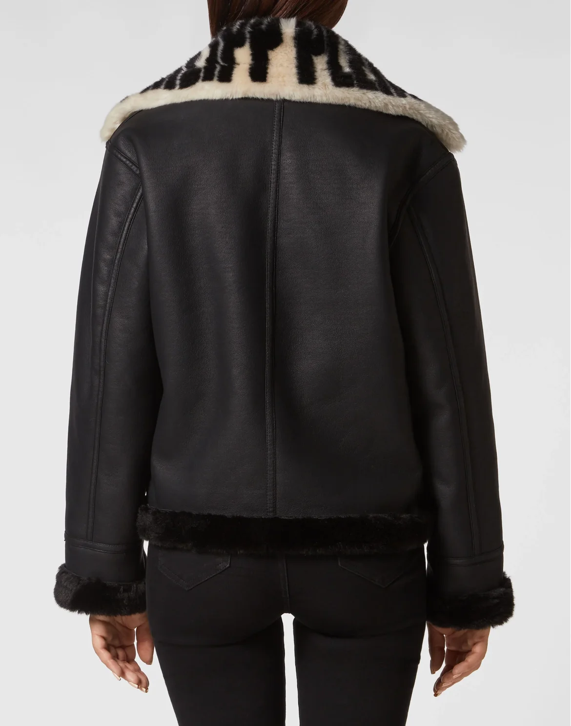 Eco Mutton Aviator Jacket Philipp Plein TM, цвет: Черный