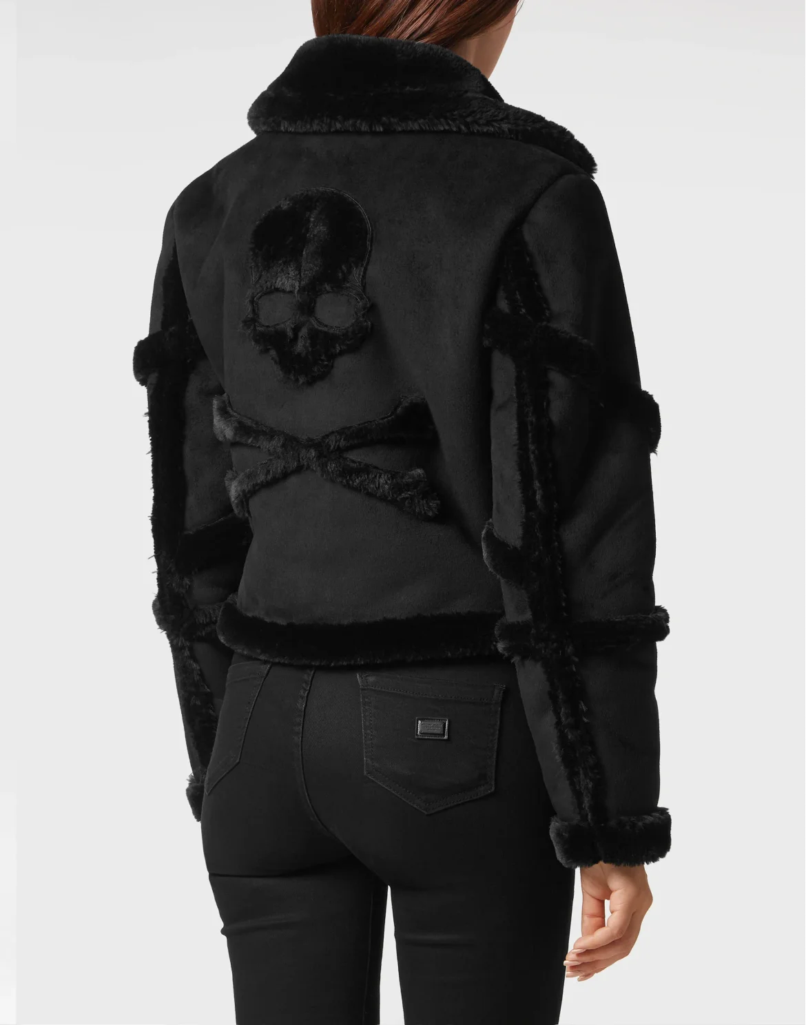 Eco Shearling Jacket Skull&Bones, цвет: Черный