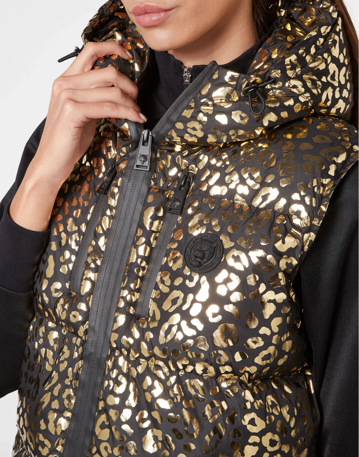 Nylon Windbreaker Leopard, цвет: Золотой
