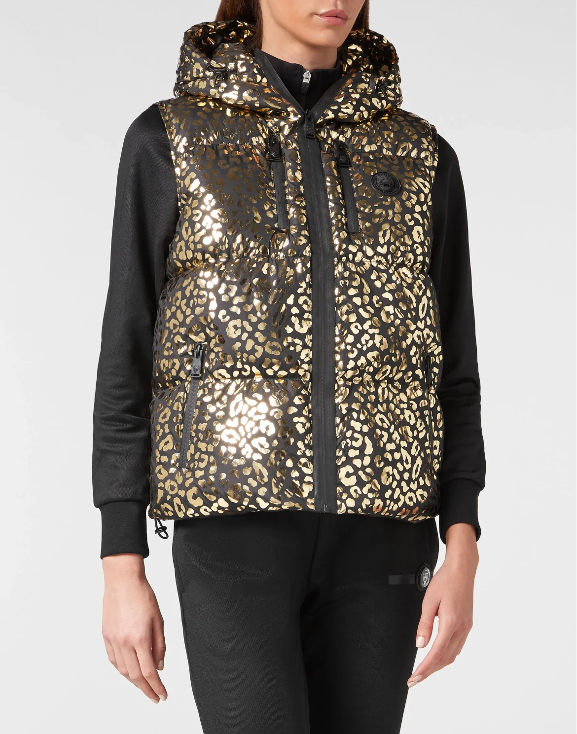 Nylon Windbreaker Leopard, цвет: Золотой
