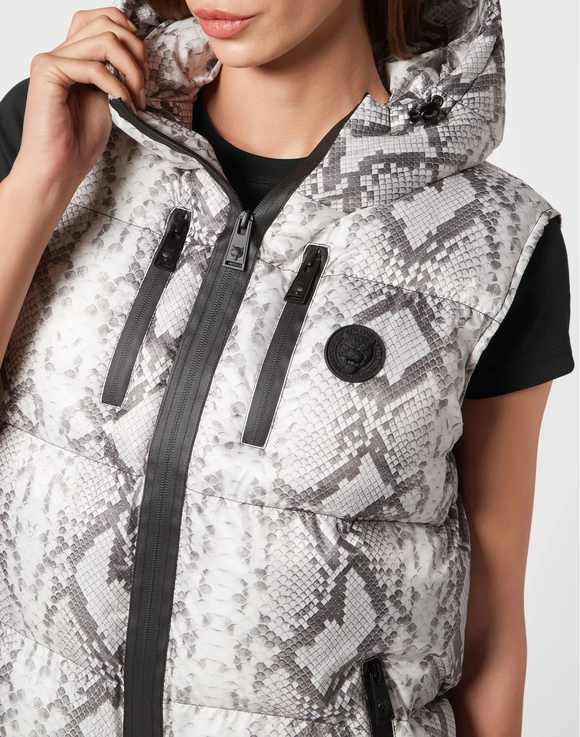 Nylon Puffer Gilet Pitone, цвет: Серый