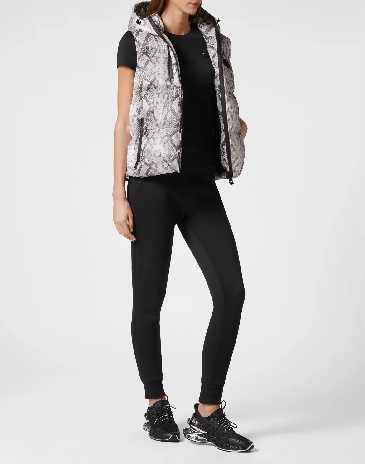 Nylon Puffer Gilet Pitone, цвет: Серый