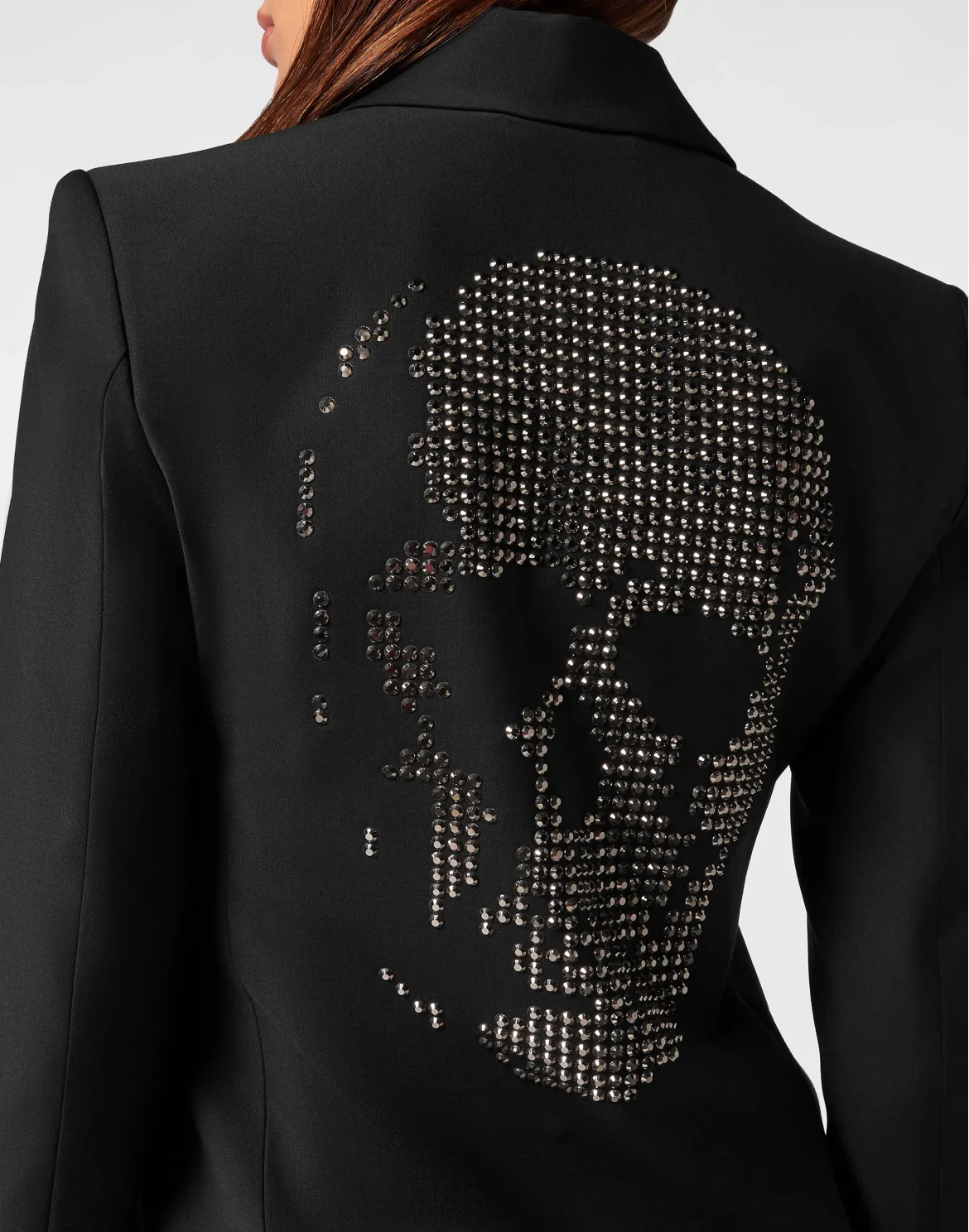 Light Wool Double-Breasted Blazer Crystal Skull, цвет: Черный