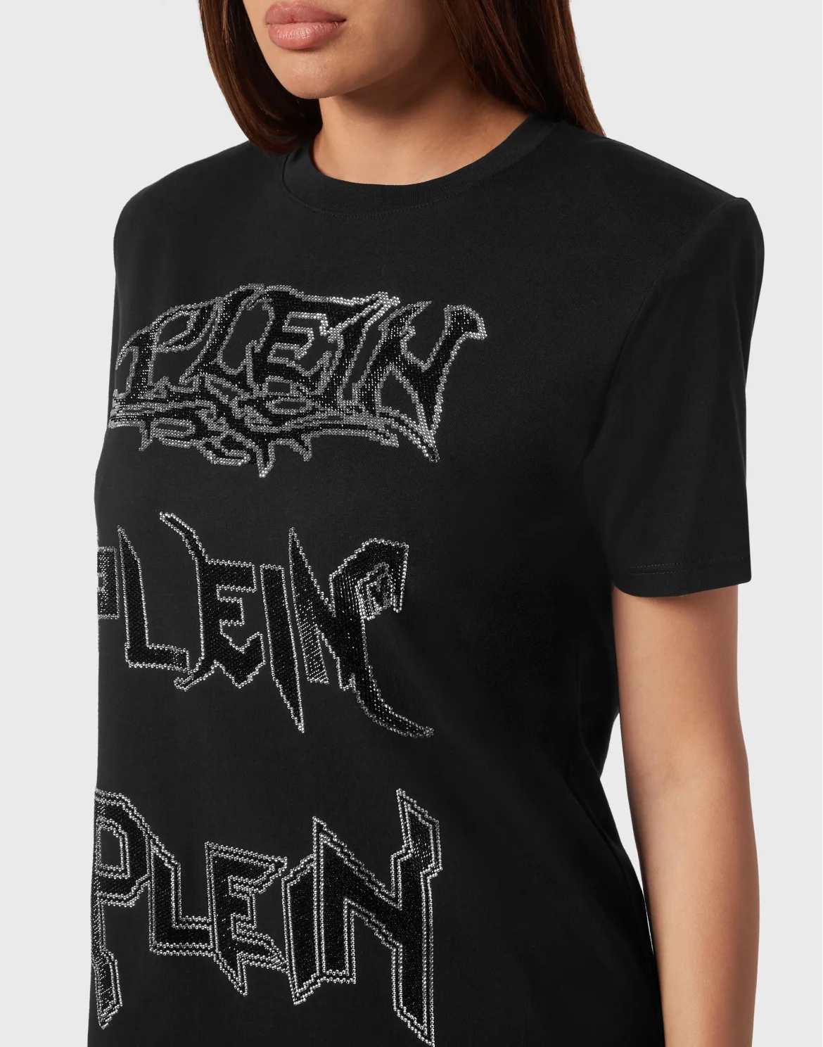 Padded Shoulder T-shirt Dress Iconic Plein, цвет: Черный