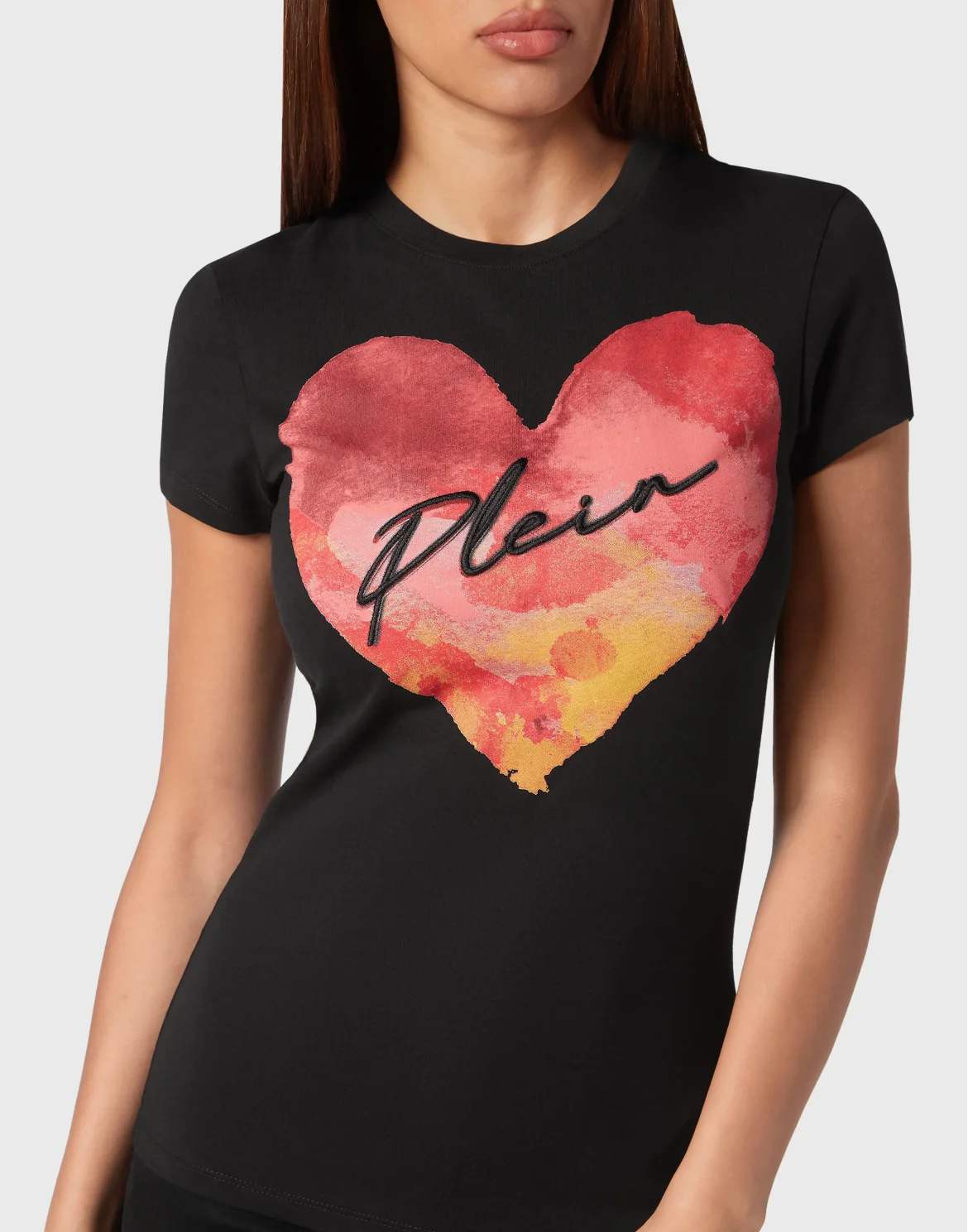T-shirt Round Neck Sexy Pure Fit, цвет: Черный
