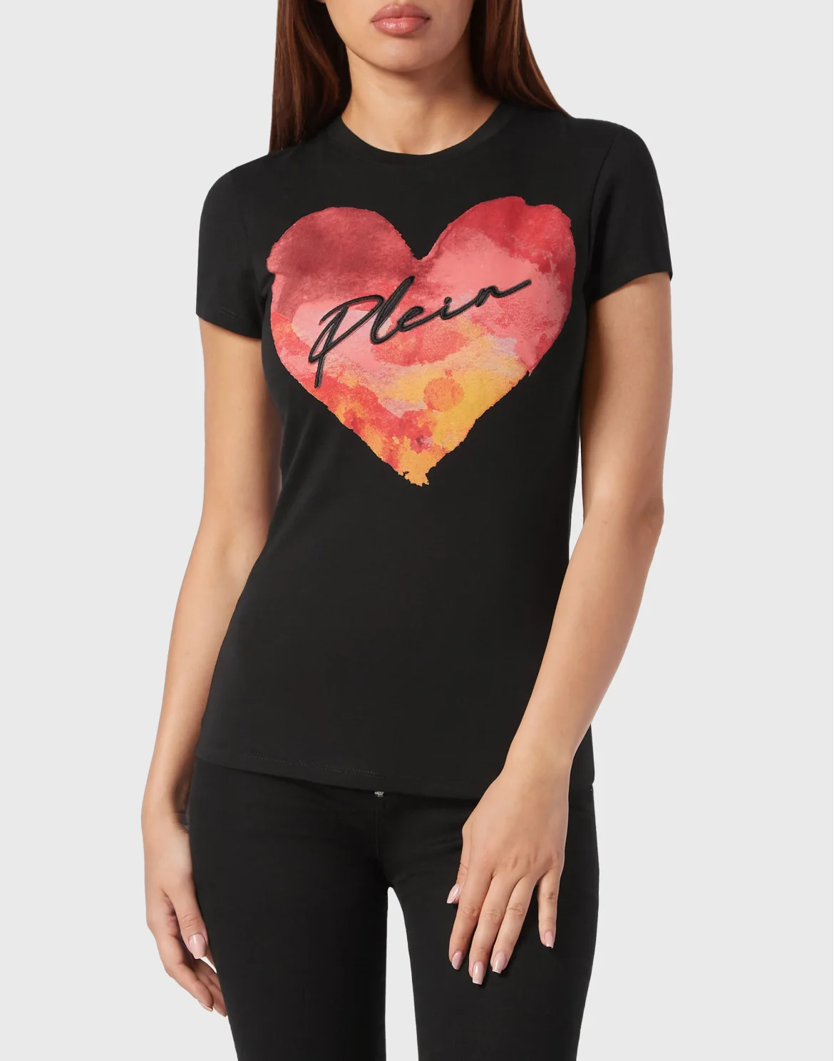 T-shirt Round Neck Sexy Pure Fit, цвет: Черный