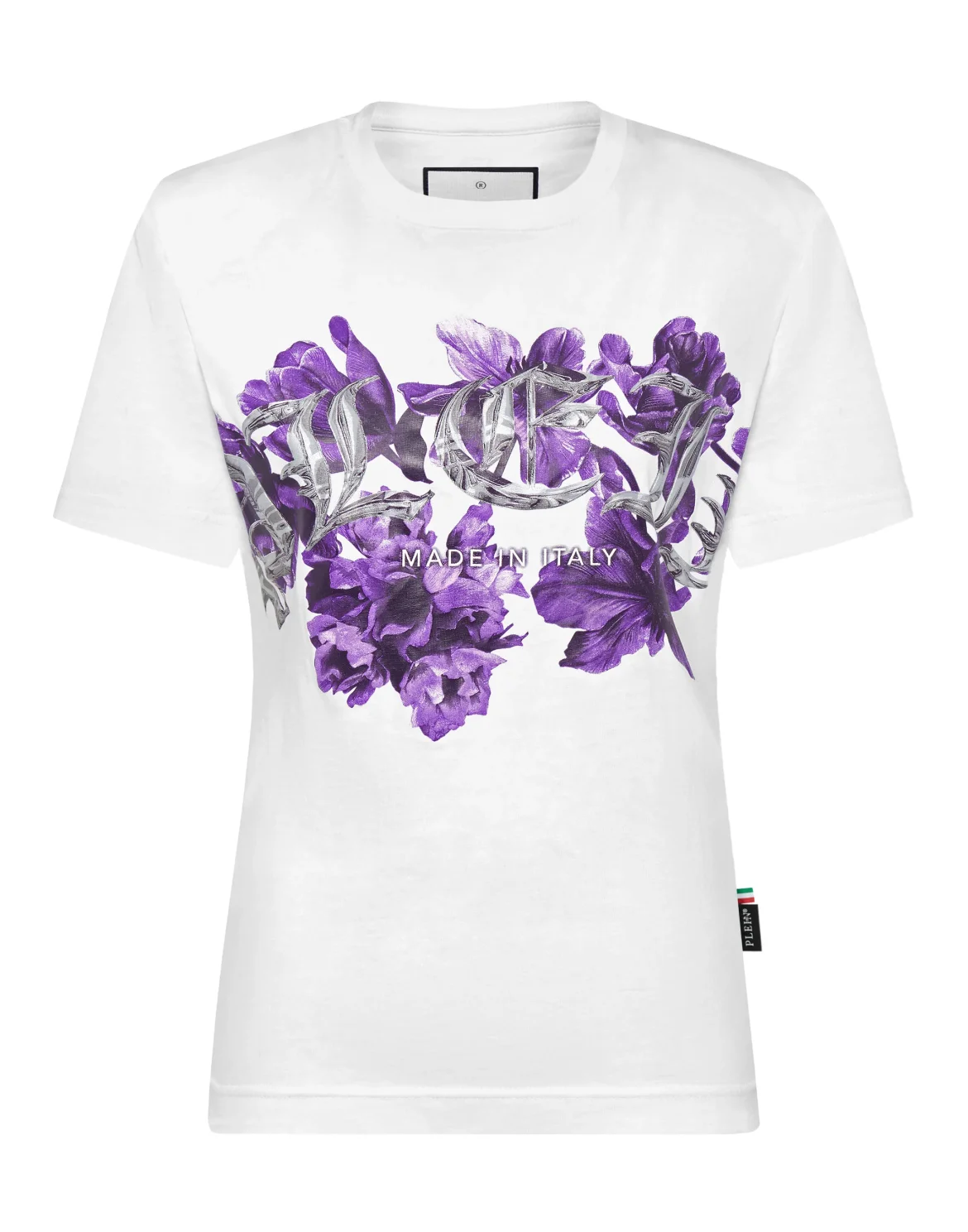 Padded Shoulder T-shirt Sexy Pure Fit Flowers, цвет: Белый