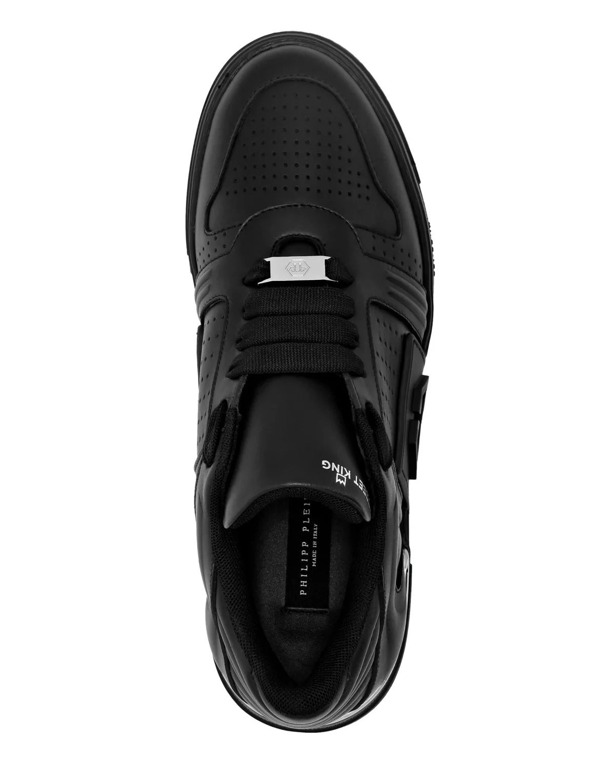 Leather Lo-Top Sneakers, цвет: Черный
