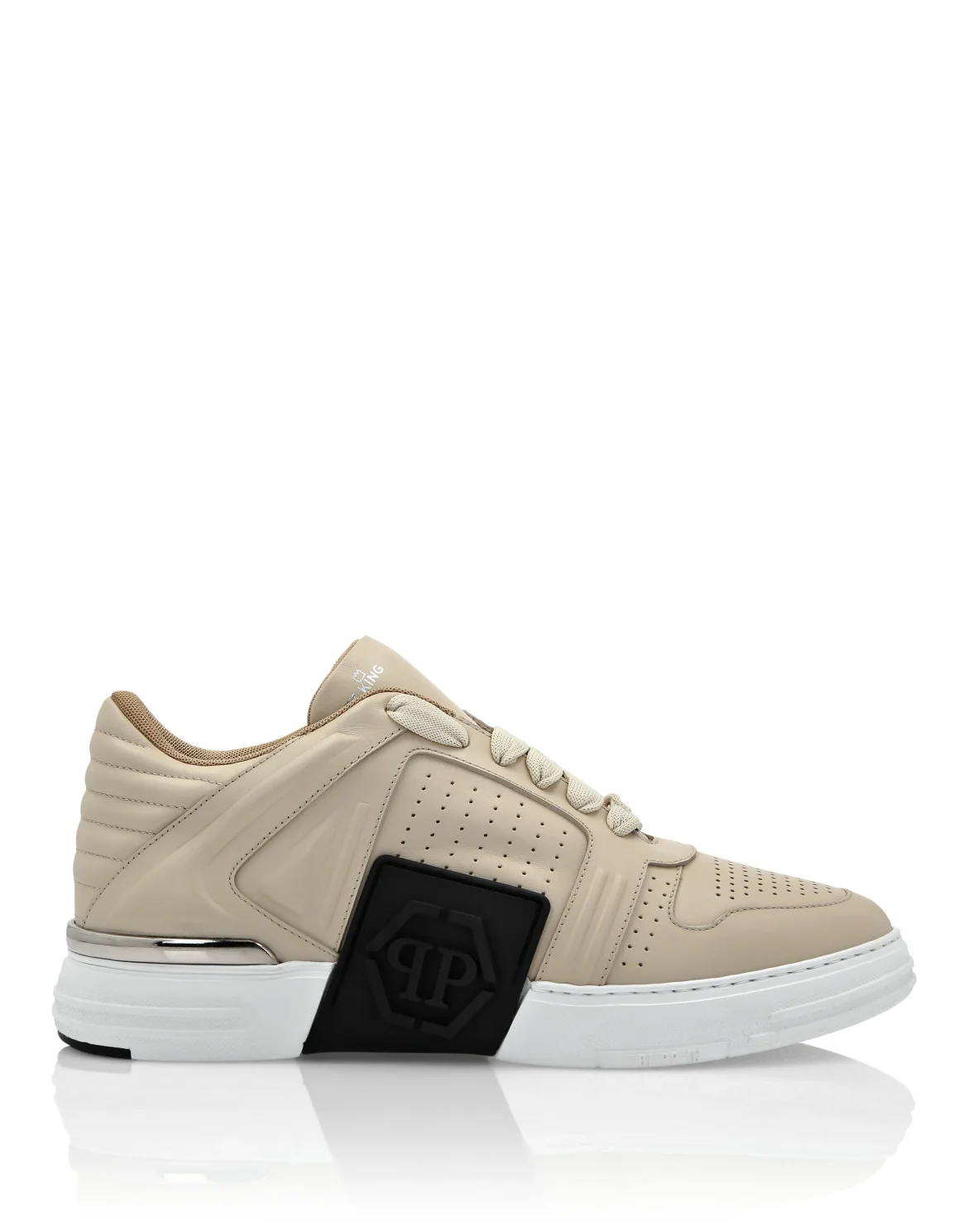 Leather Lo-Top Sneakers, цвет: Бежевый