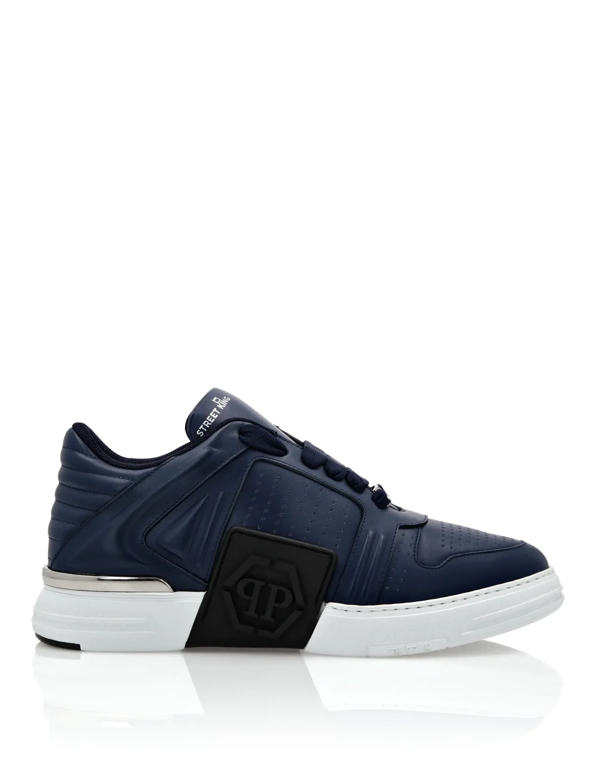 Leather Lo-Top Sneakers, цвет: Синий