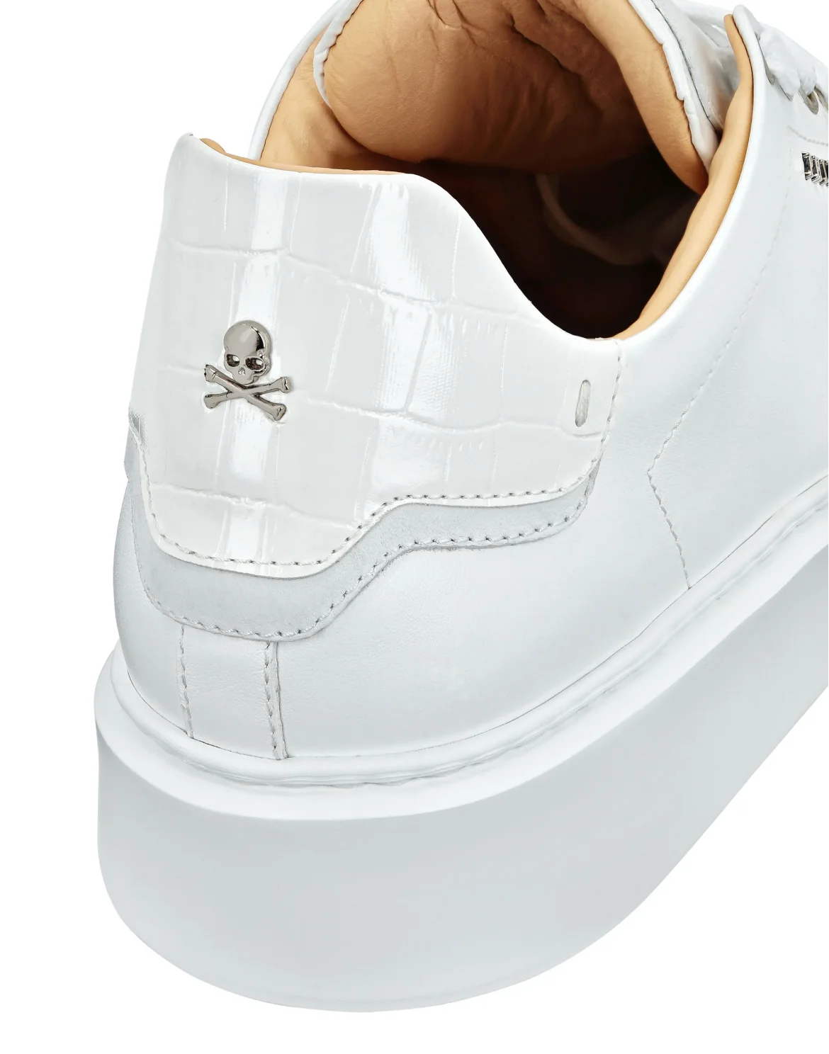 Leather Lo-Top Sneakers Hexagon, цвет: Белый