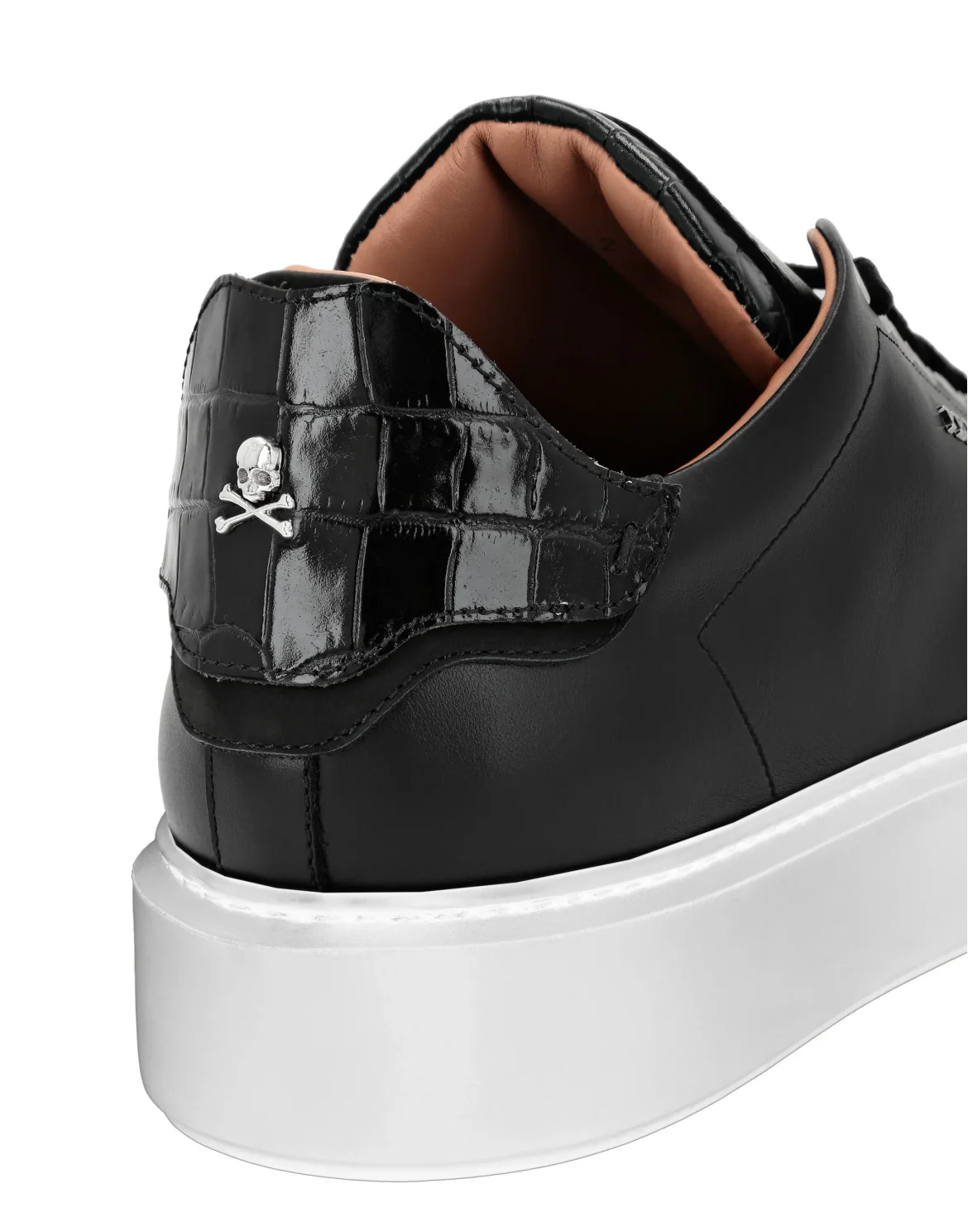 Leather Lo-Top Sneakers Hexagon, цвет: Черный
