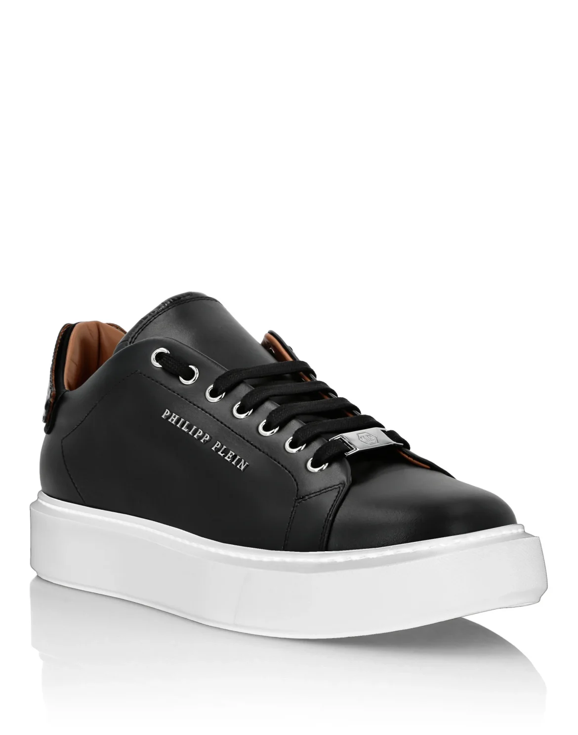 Leather Lo-Top Sneakers Hexagon, цвет: Черный