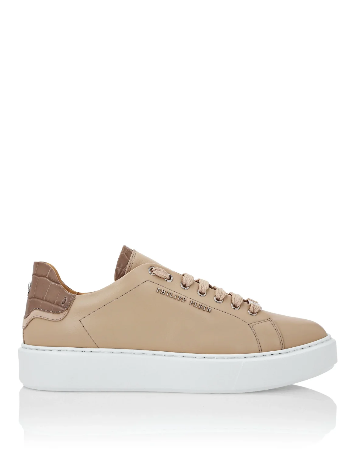 Leather Lo-Top Sneakers Hexagon, цвет: Бежевый