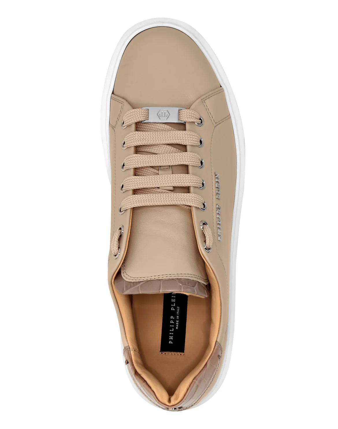 Leather Lo-Top Sneakers Hexagon, цвет: Бежевый