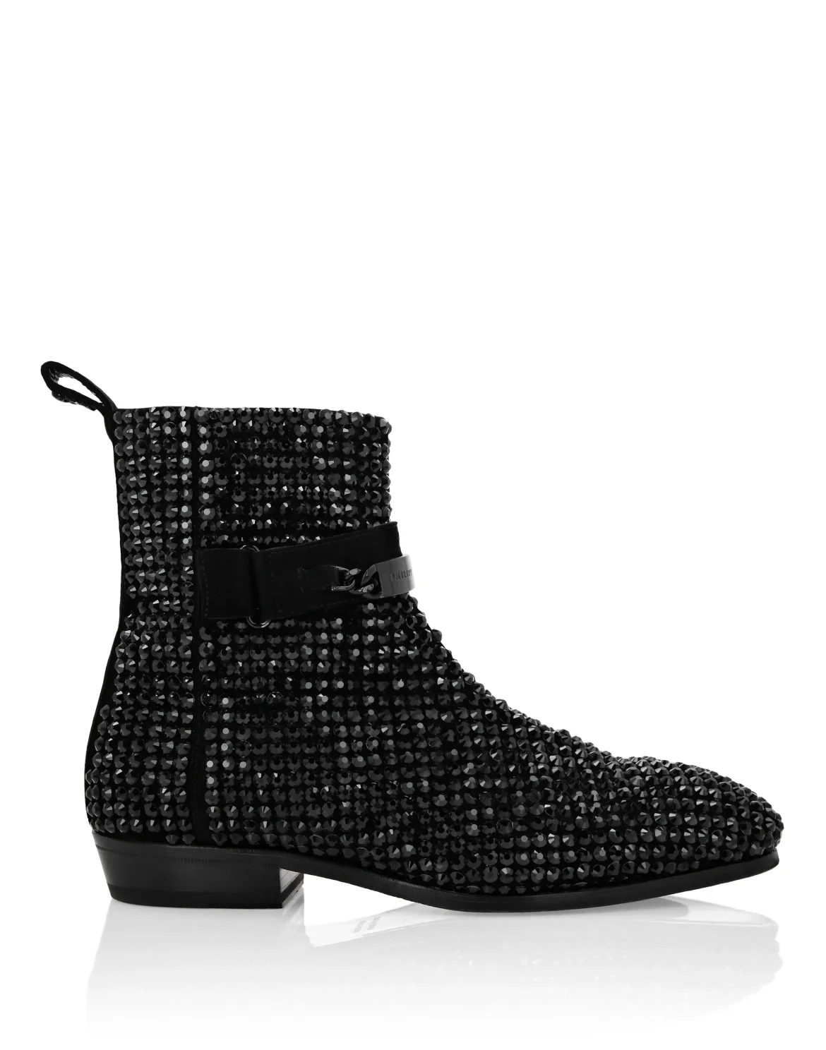 Suede Flat Boots Stones, цвет: Черный