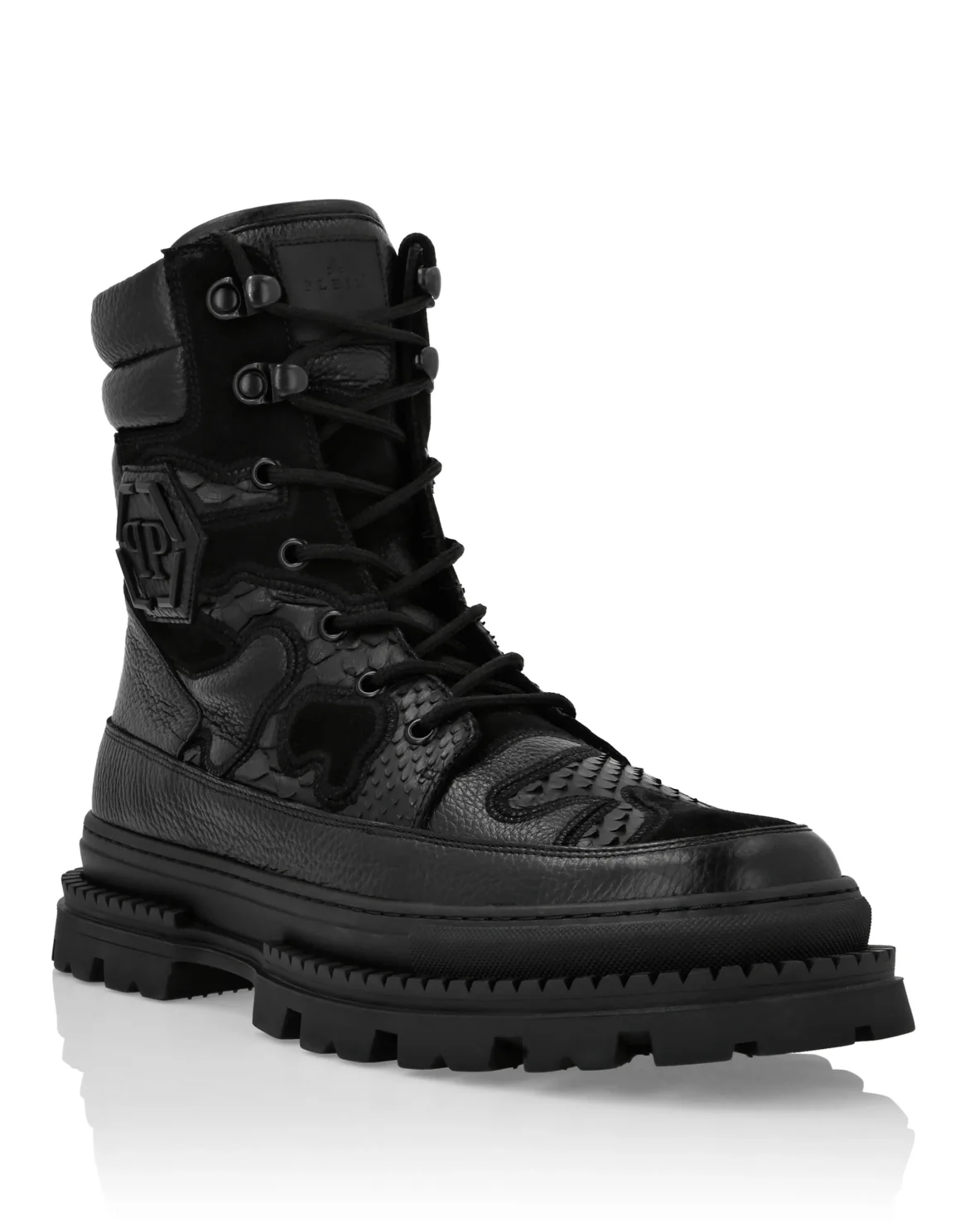 Leather & Pitone Boots Mid Flat Camouflage, цвет: Камуфляж