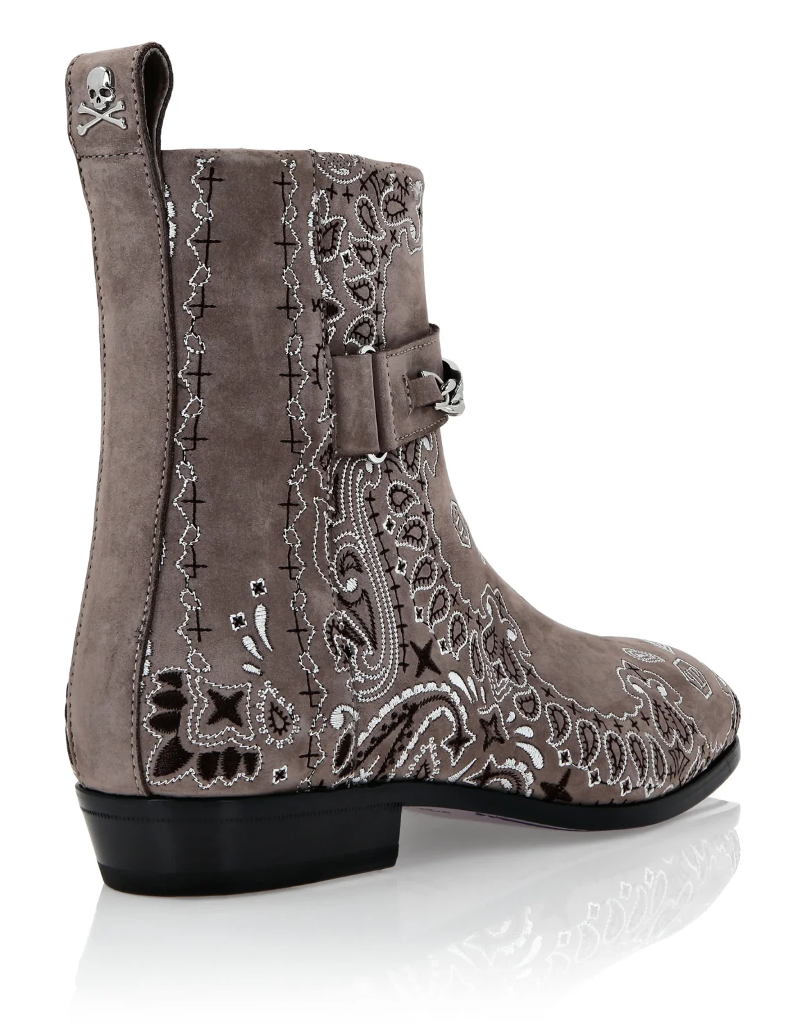 Nabuk Flat Boots Paisley, цвет: Бежевый